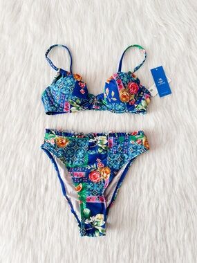 NWT CupShe Underwire Printed Bikini Set Size XS